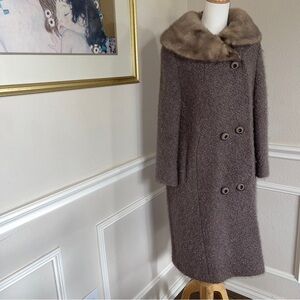 Vintage Holly Curl by Macaulay,LTD | Fabulous Mohair / Mink Taupe Coat - Medium
